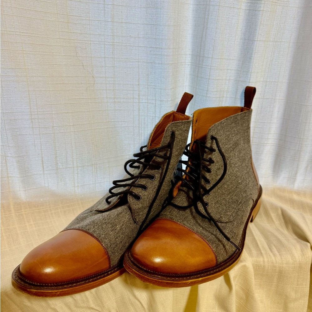 Taft The Jack in Grey Wool and Brown Leather